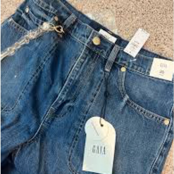 Gap x Cult Gaia High Rise Stride Chain Jeans 29 NWTs - Picture 11 of 11